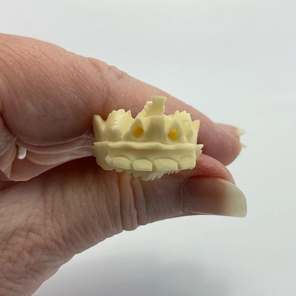 Vintage, Dragon Ring, Intricate Carving, Bovine Bone Ring, Cream White, Gothic